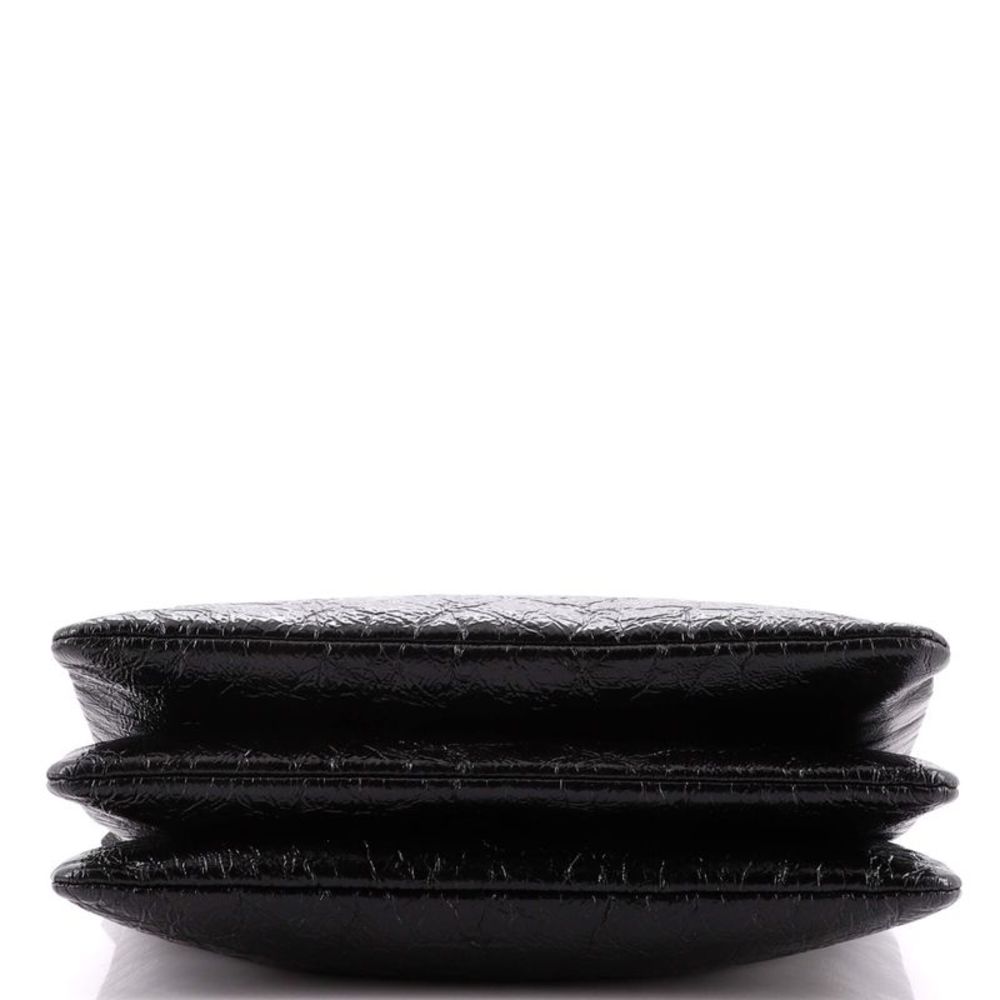 Celine Trio Crossbody Bag Crackled Leather Large Black - Picture 5 of 8